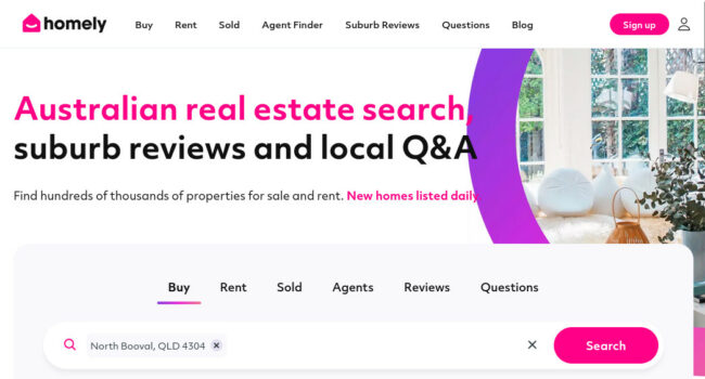 Homely allows to research suburbs reviews written by locals and find best locations for properties.